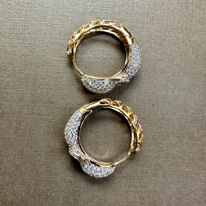 La Boucle Micro Stone Pavé Hoop Earrings