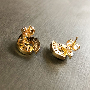 Cochlea Earrings in Gold Tone