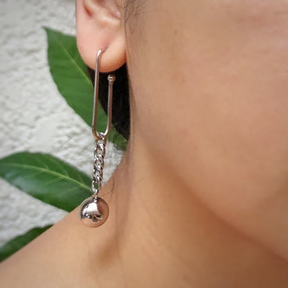 European Style Clip & Chain Drop Earrings