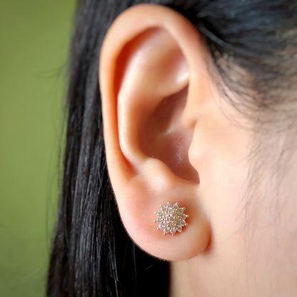 Rosy CZ Stud Earrings in 8mm