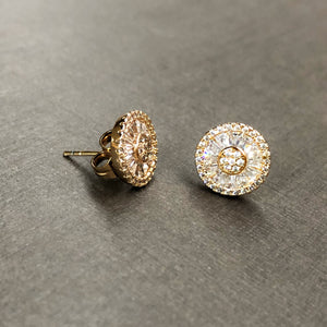 Cubic Wheel Studs in Gold Tone
