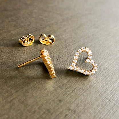 Flirty Open Heart Stud Earrings