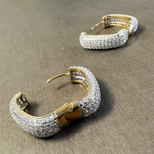 Load image into Gallery viewer, Fully Studded Chunky Square Hoop Earrings
