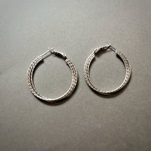Load image into Gallery viewer, Tootsie Roll Hoops in Whitegold Tone

