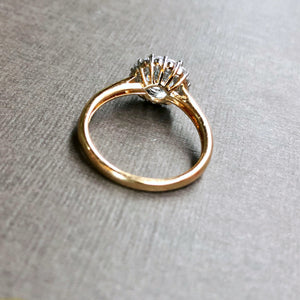 Floral Halo Ring in Two Tone