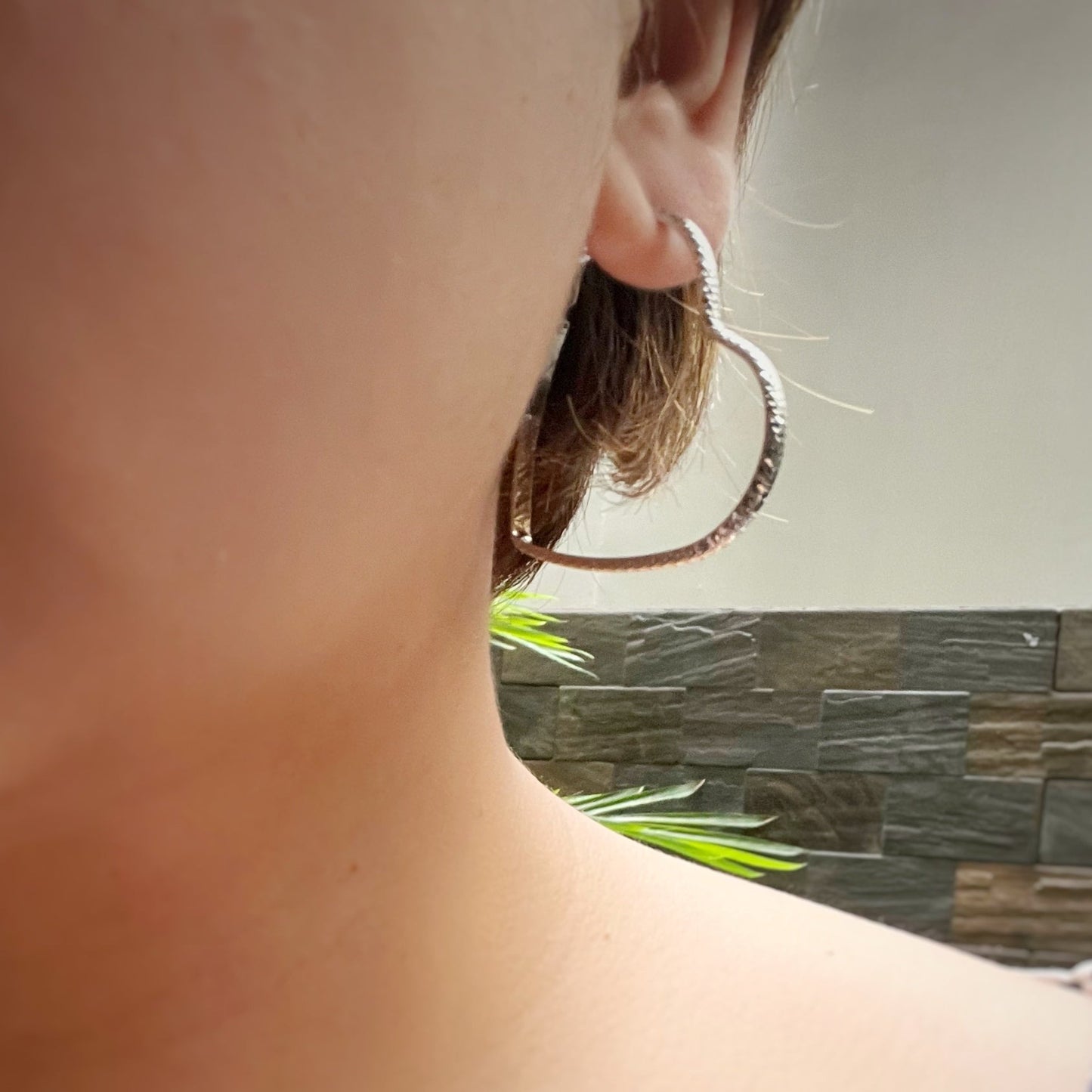 Love Hoop Earrings in Whitegold Tone
