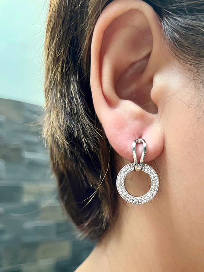 Eternity Dangling Earrings in Whitegold Tone