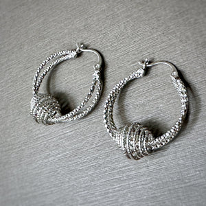 Sparkly Spiral Hoop Earrings