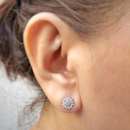 Rosy CZ Stud Earrings in 8mm